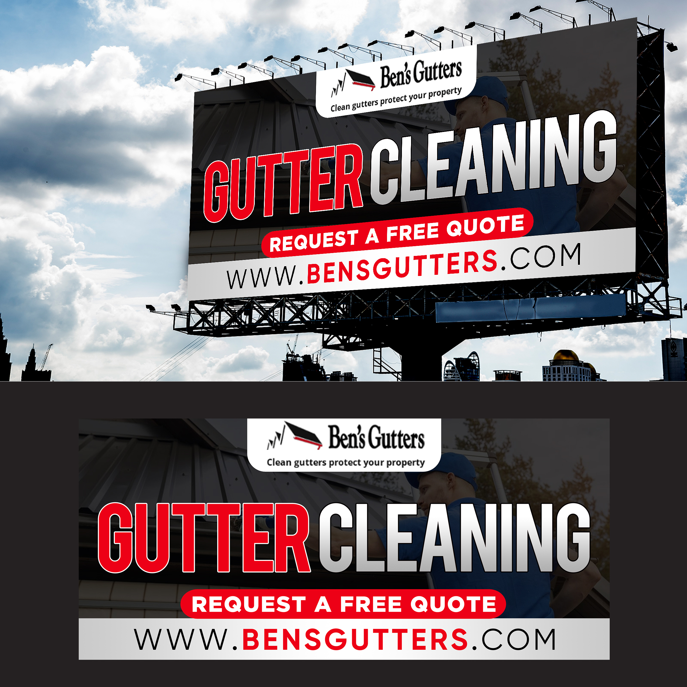 Diseño de Cartelera por Designers Hub para Bens Gutters Commercial | Diseño #29575041