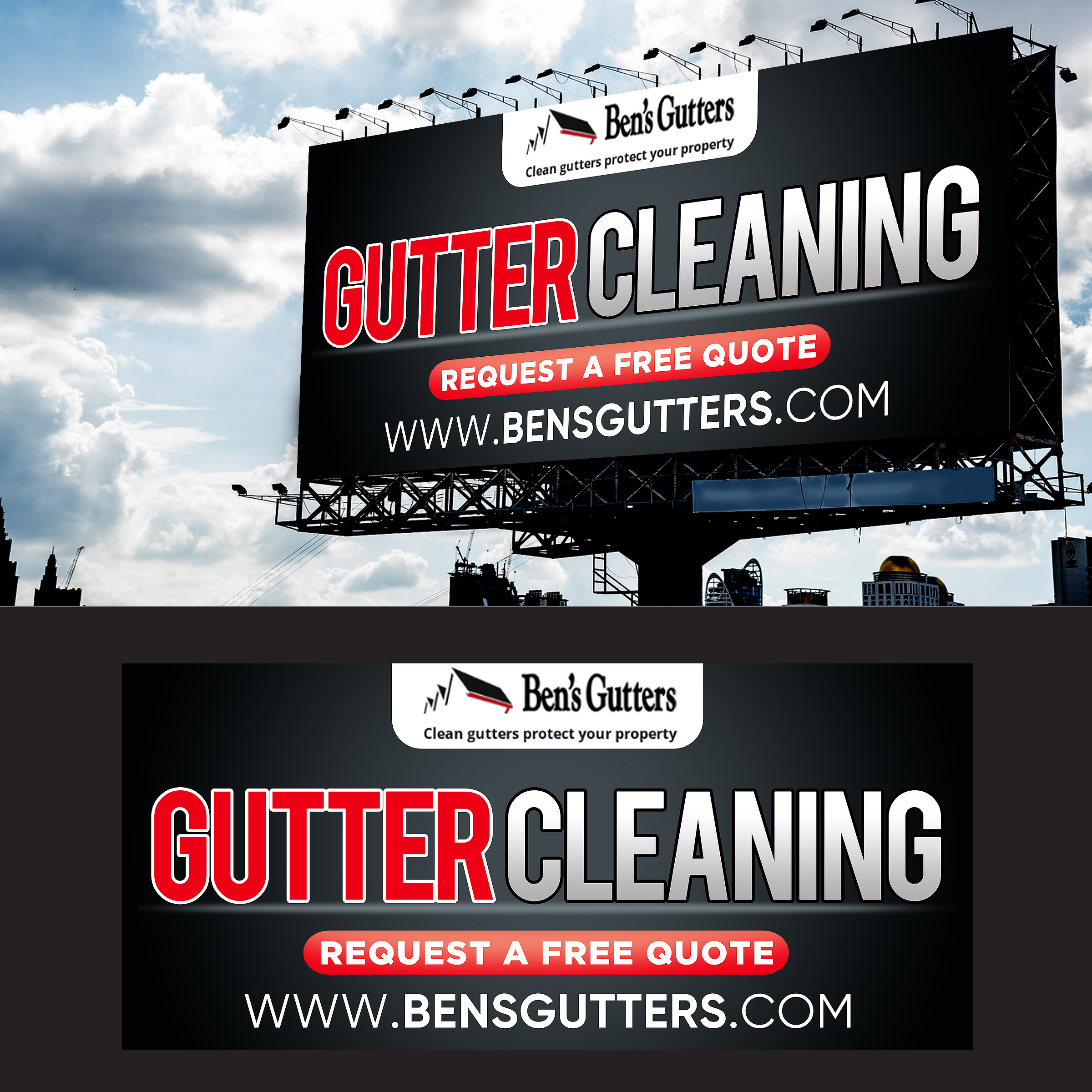 Diseño de Cartelera por Designers Hub para Bens Gutters Commercial | Diseño #29575127