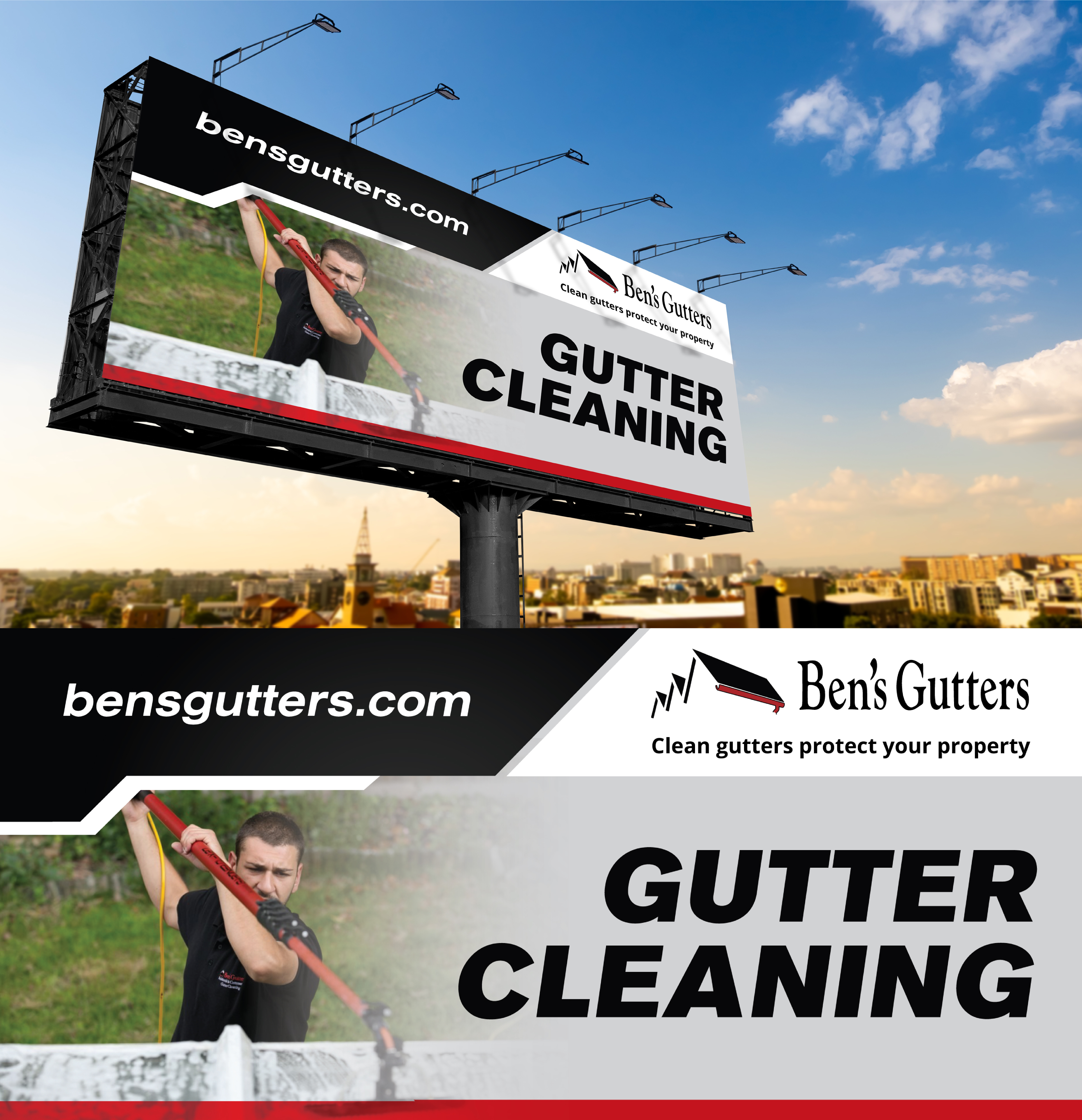Billboard Design by StromDesignHub for Bens Gutters Commercial | Design #29550446