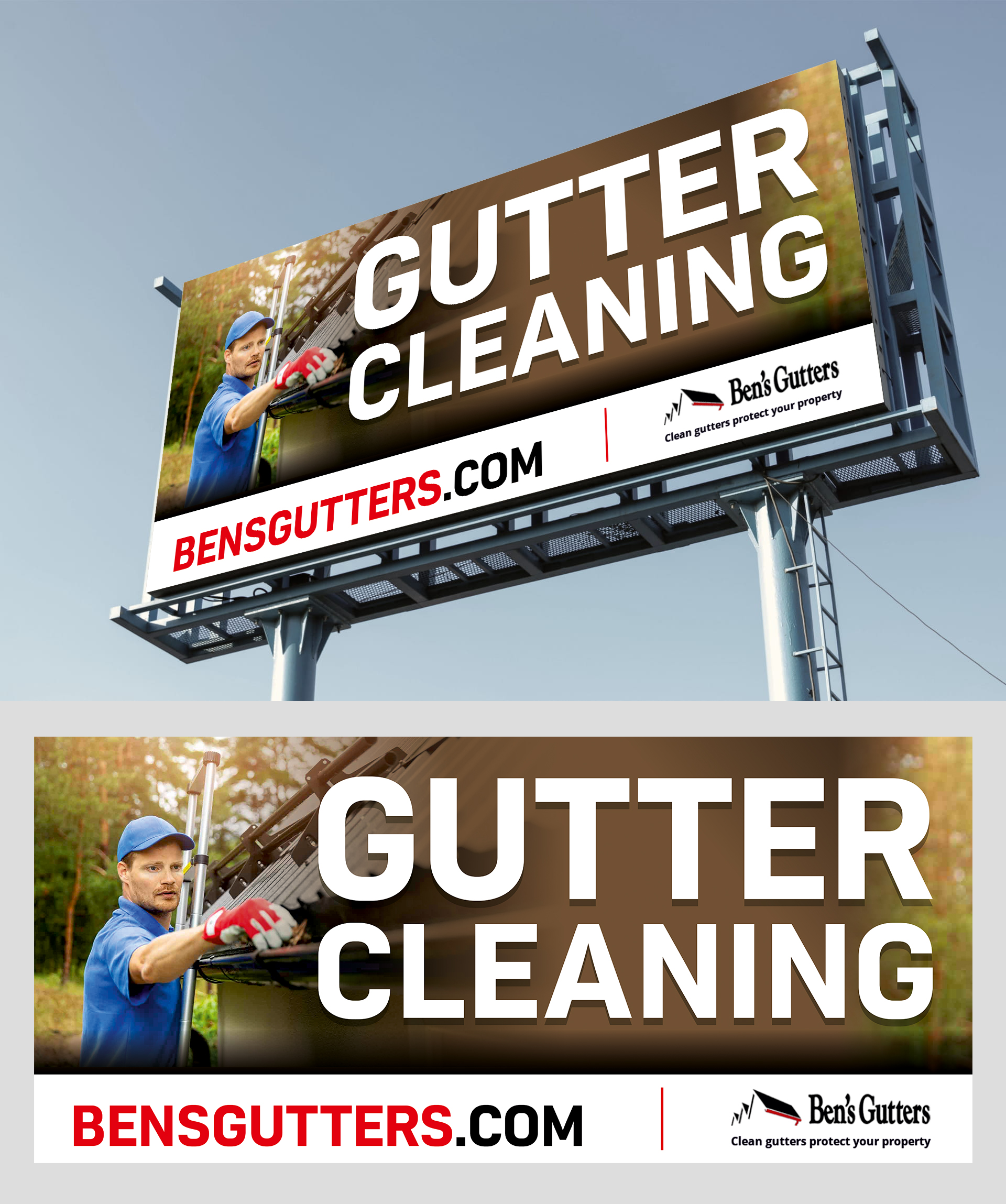 Billboard Design by KreativeMadz for Bens Gutters Commercial | Design #29535892