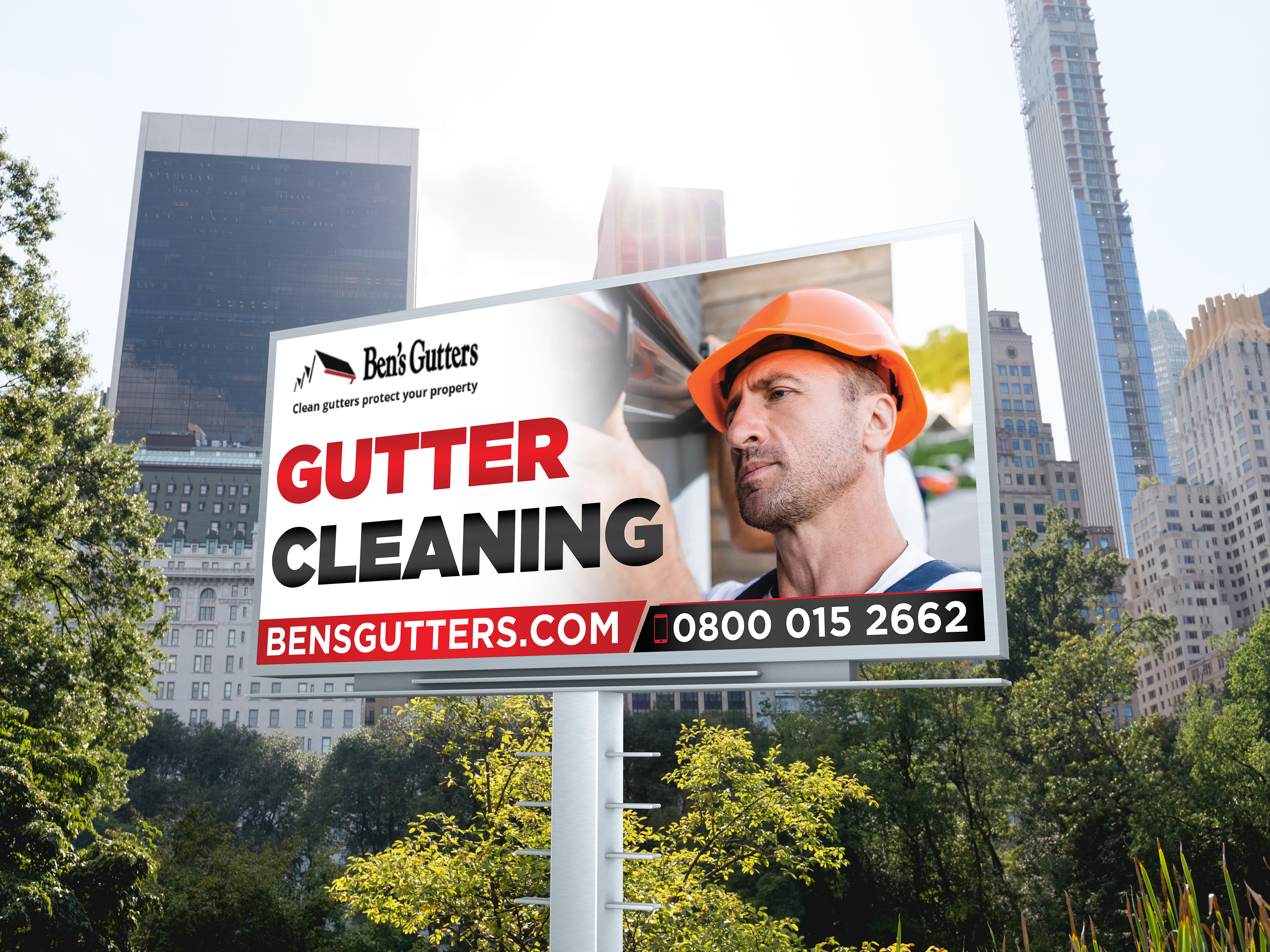 Diseño de Cartelera por Sun Creative para Bens Gutters Commercial | Diseño #29533164