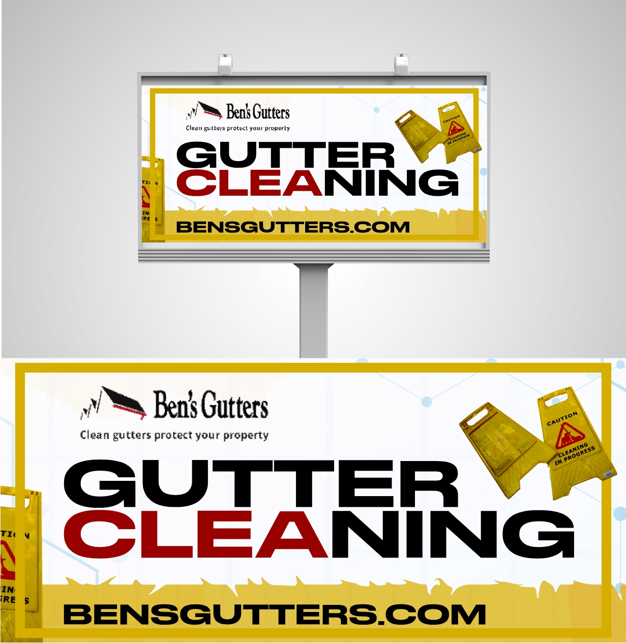 Billboard Design by GDB Logo for Bens Gutters Commercial | Design #29538433