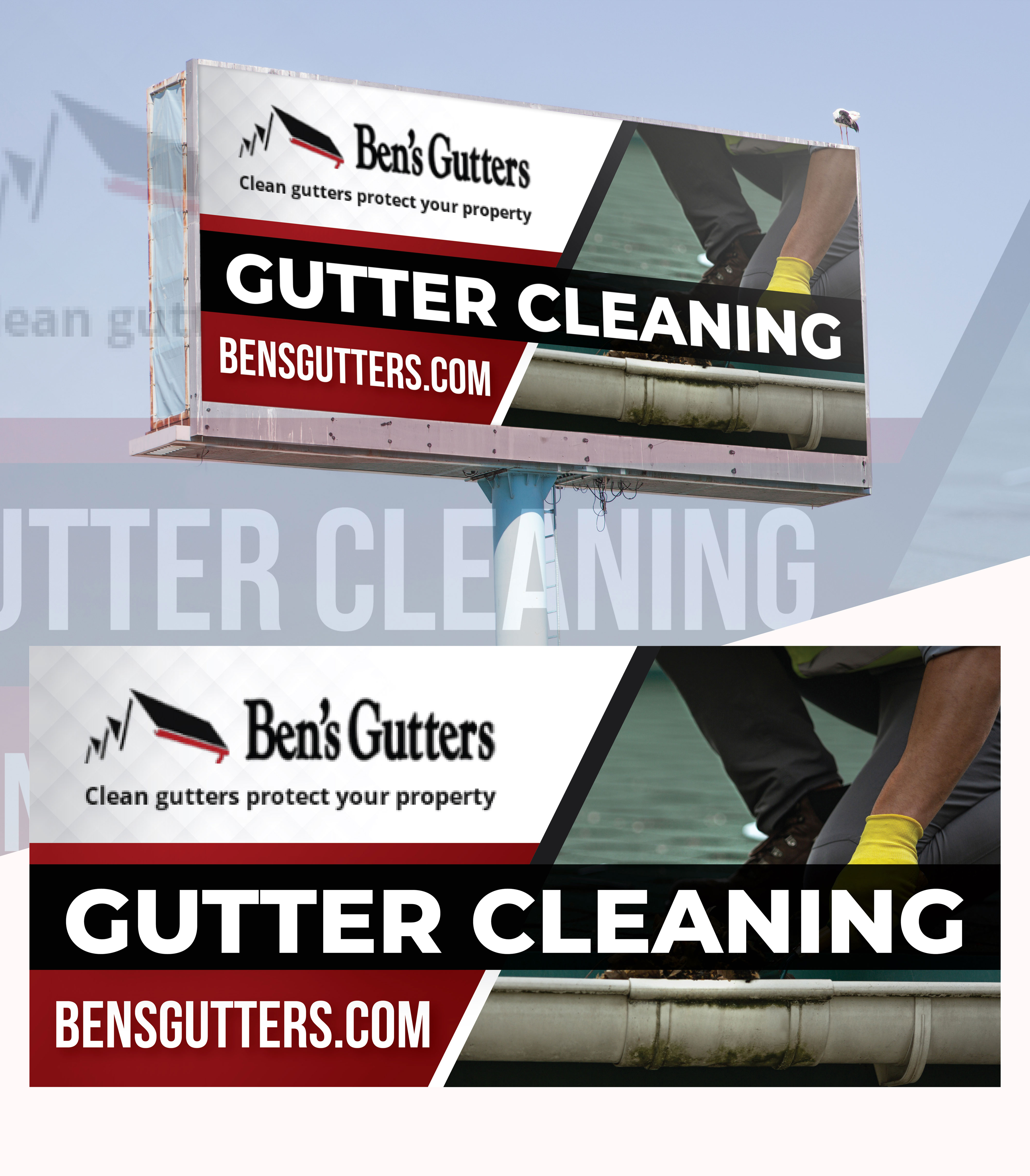 Billboard Design by creativemood438 for Bens Gutters Commercial | Design #29542039