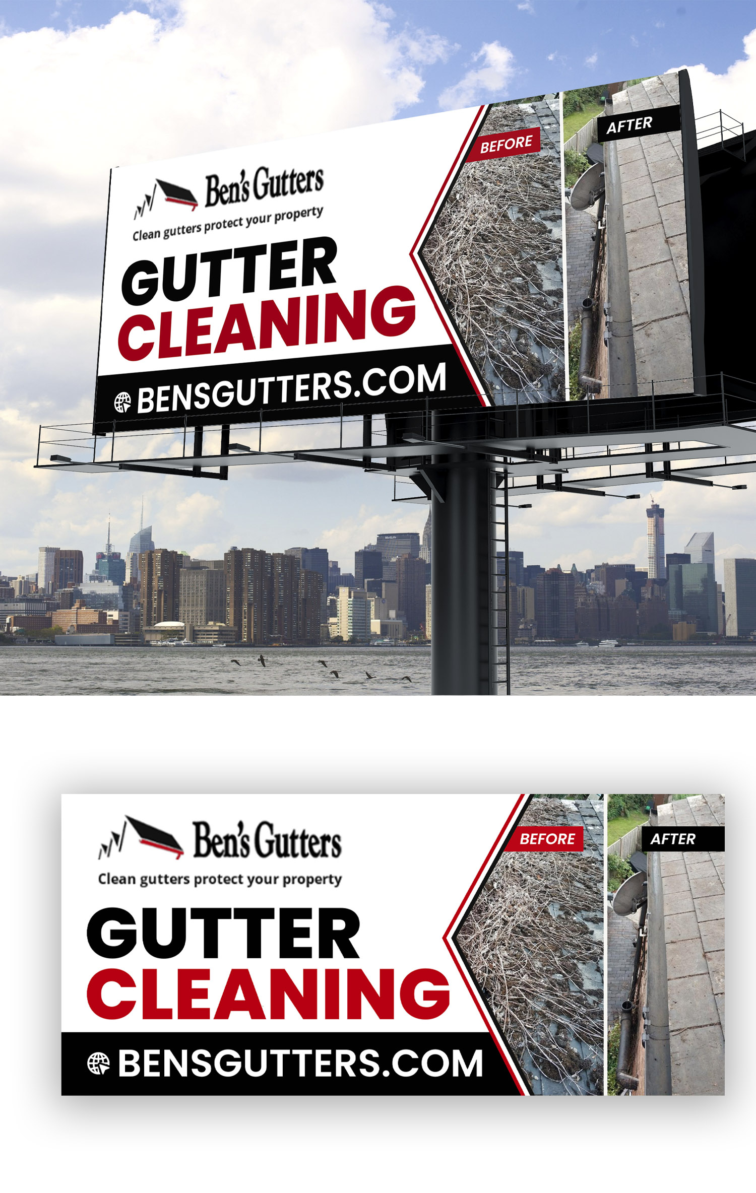 Design de Panneau par debdesign pour Bens Gutters Commercial | Design #29539869