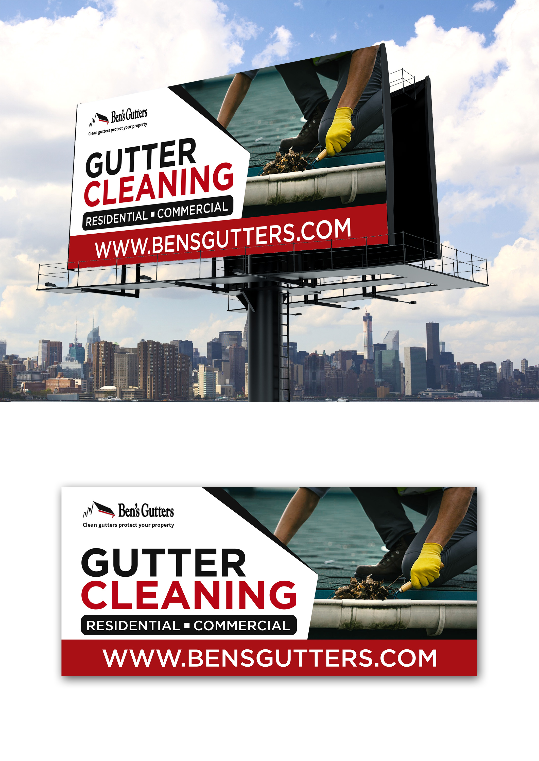 Design de Panneau par debdesign pour Bens Gutters Commercial | Design #29539902