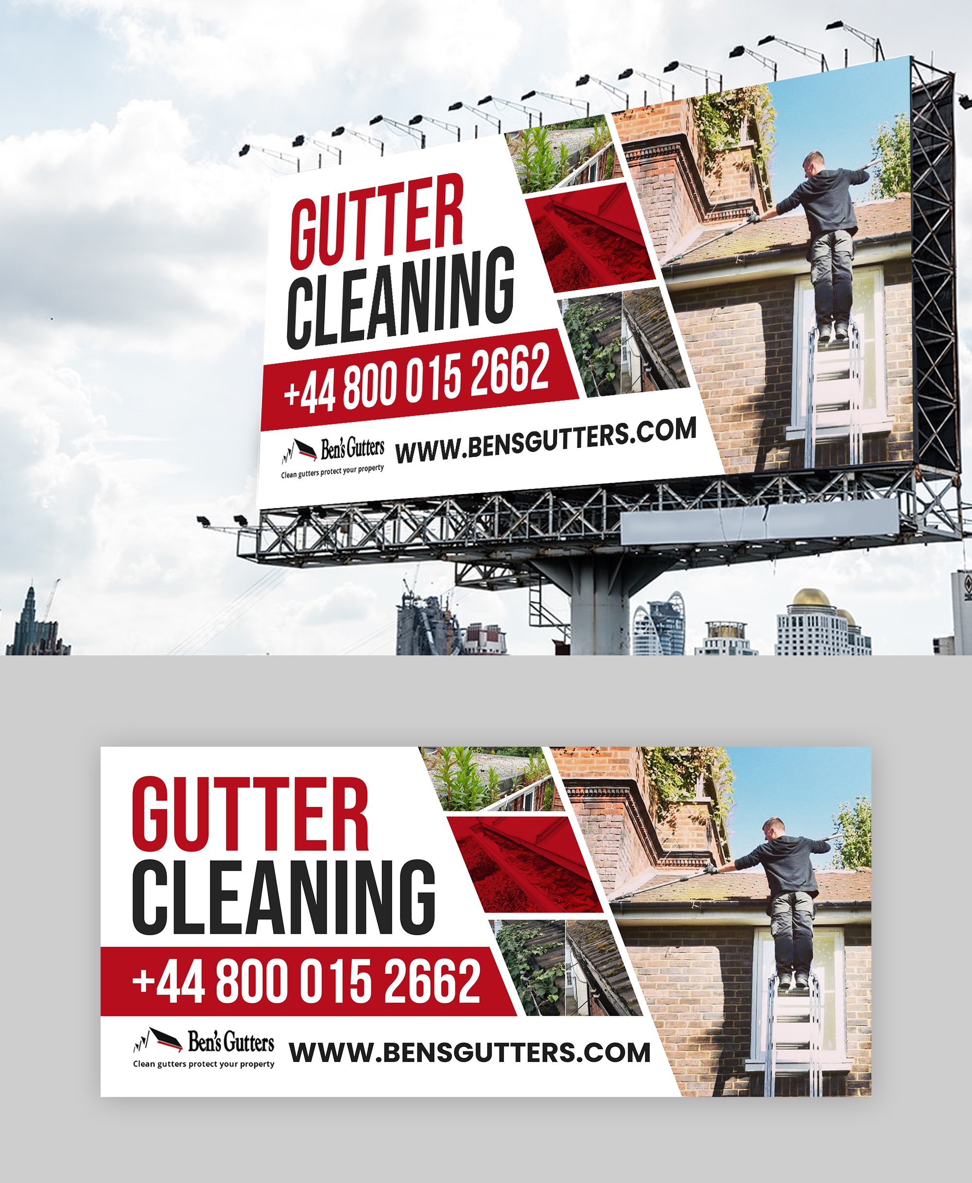 Billboard Design by debdesign for Bens Gutters Commercial | Design #29540035