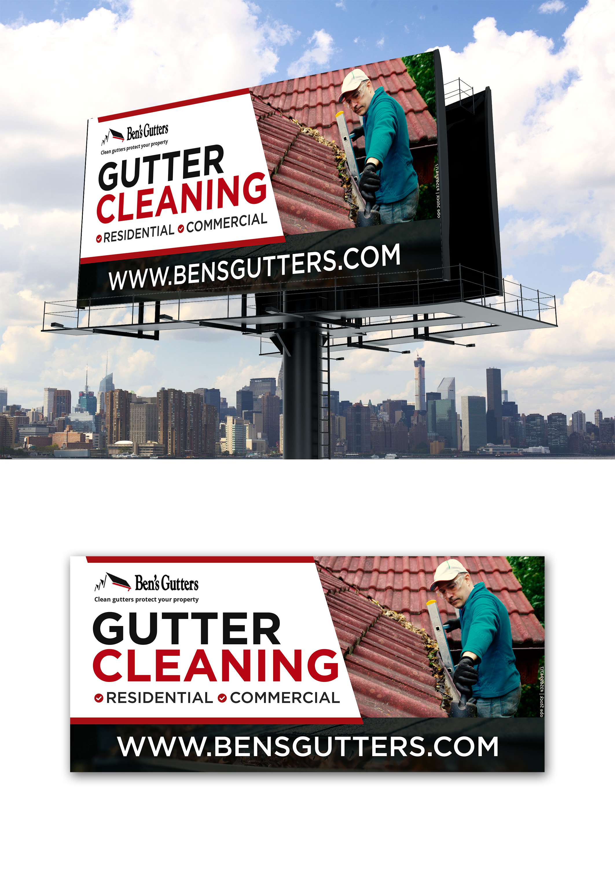 Design de Panneau par debdesign pour Bens Gutters Commercial | Design #29540051