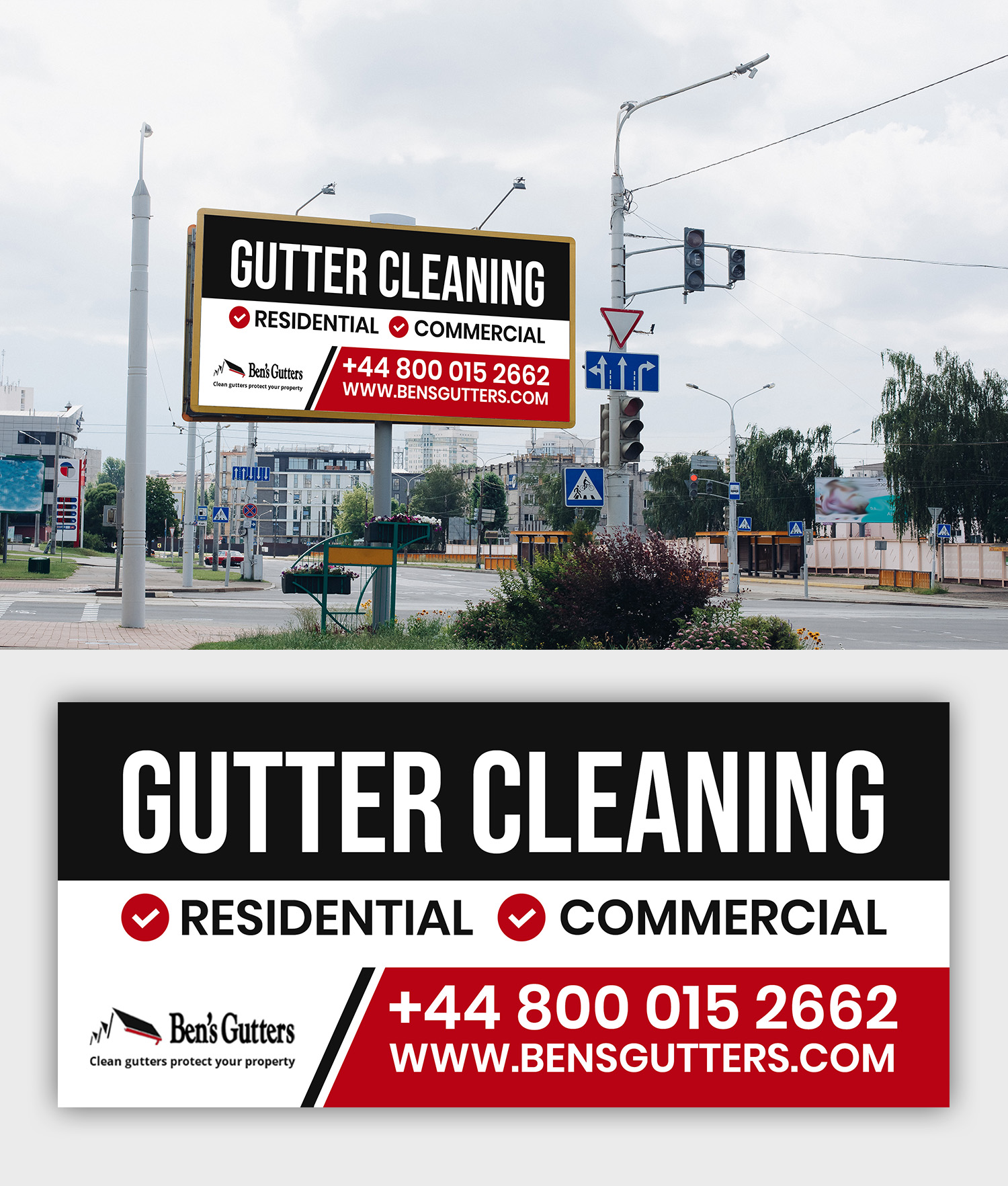 Billboard Design by debdesign for Bens Gutters Commercial | Design #29540601