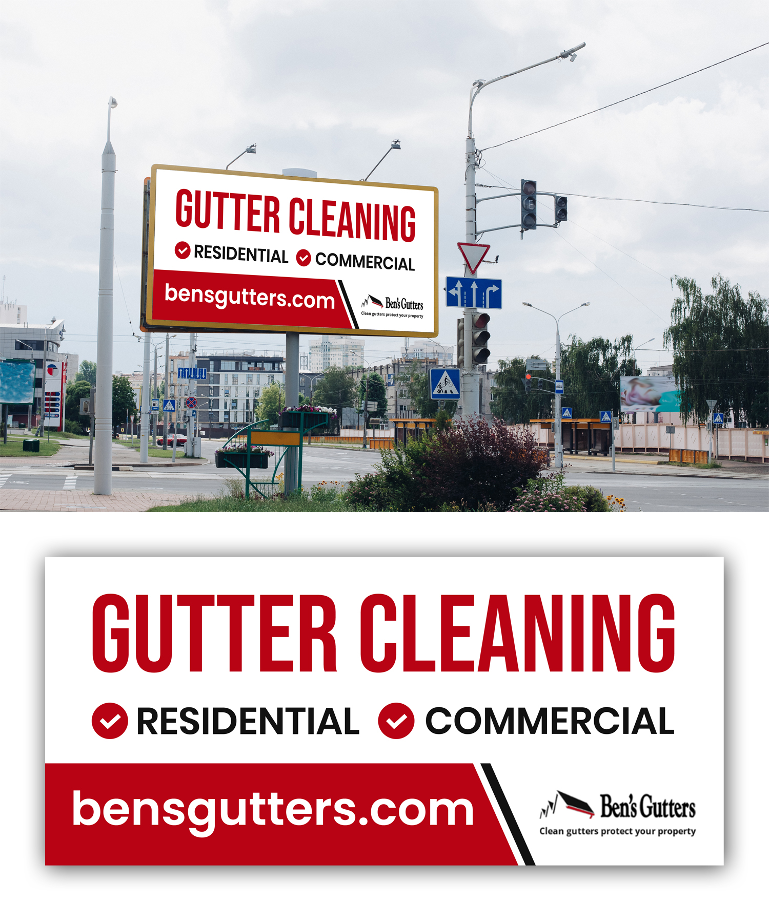 Billboard Design by debdesign for Bens Gutters Commercial | Design #29570937