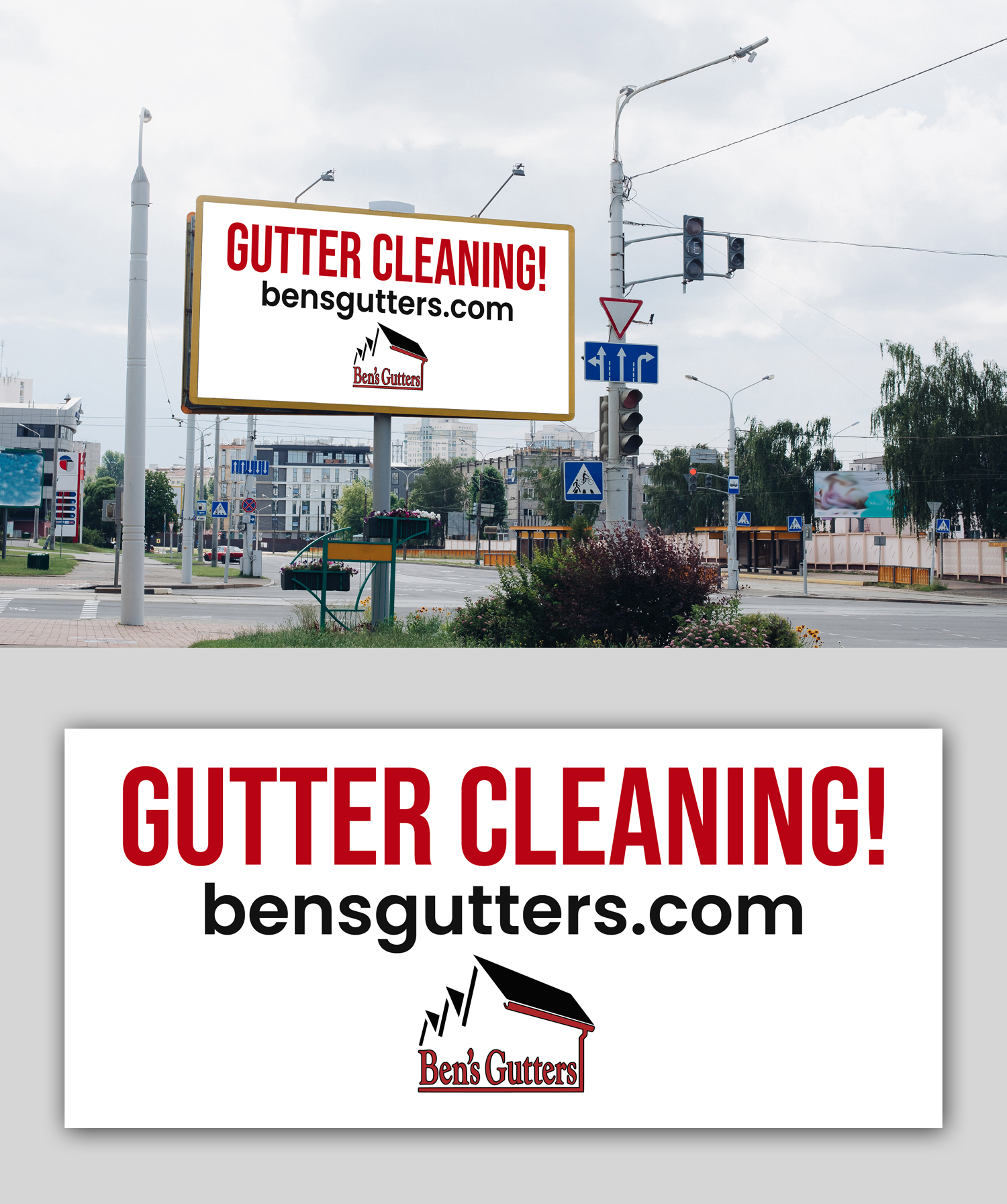 Billboard Design by debdesign for Bens Gutters Commercial | Design #29581787