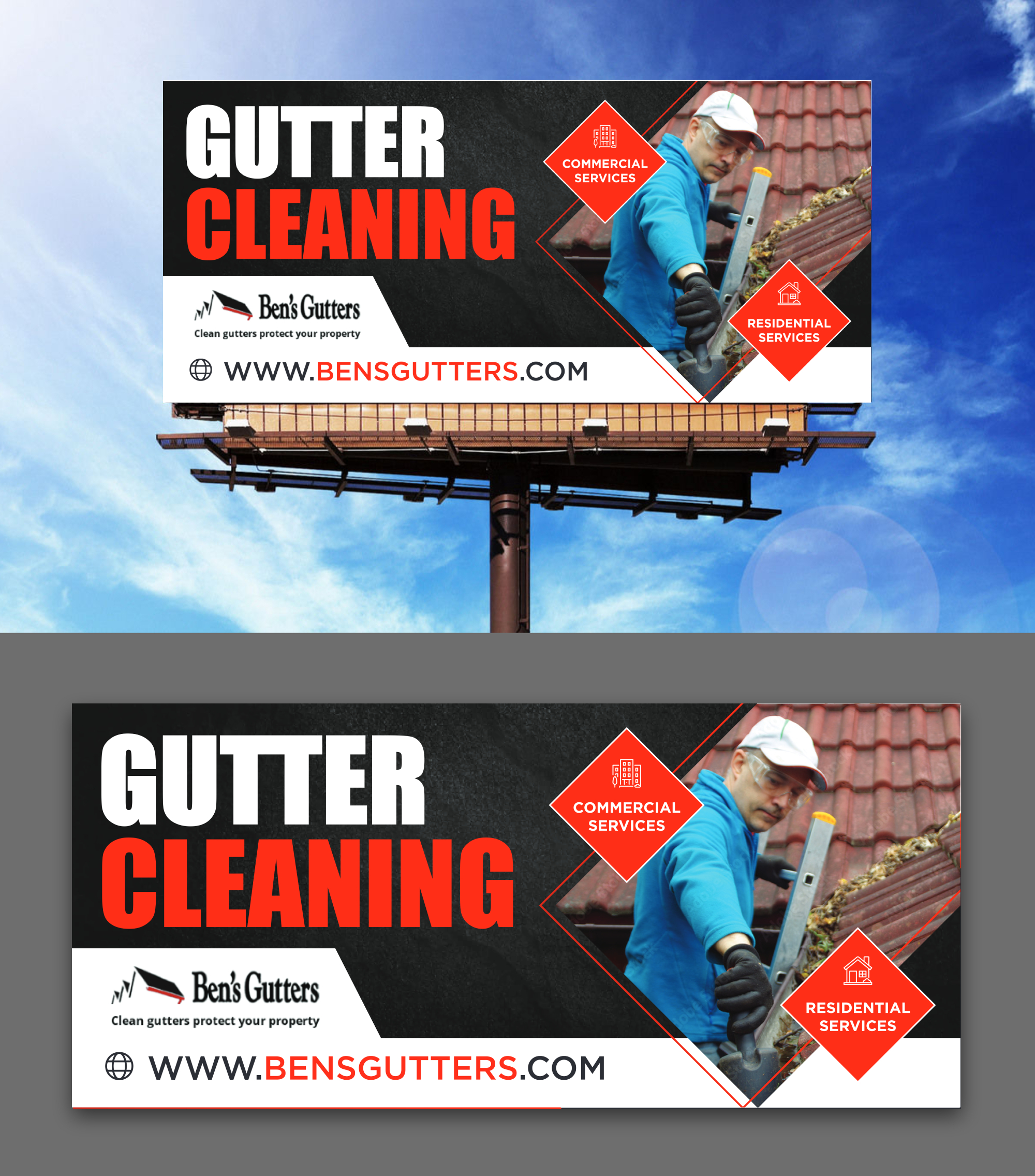 Design de Panneau par ecorokerz pour Bens Gutters Commercial | Design #29536040