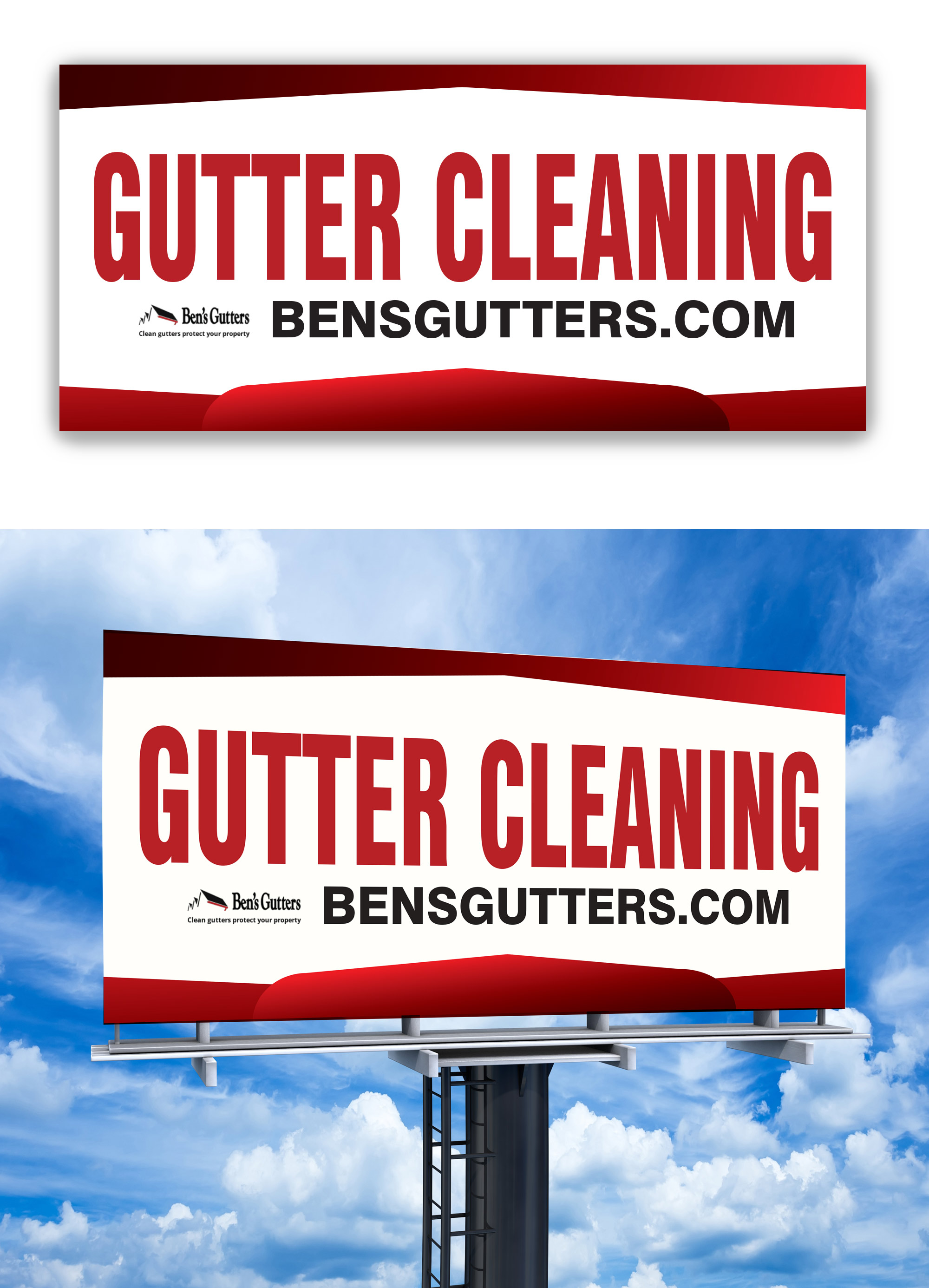 Billboard Design by Dil_gfx for Bens Gutters Commercial | Design #29531543