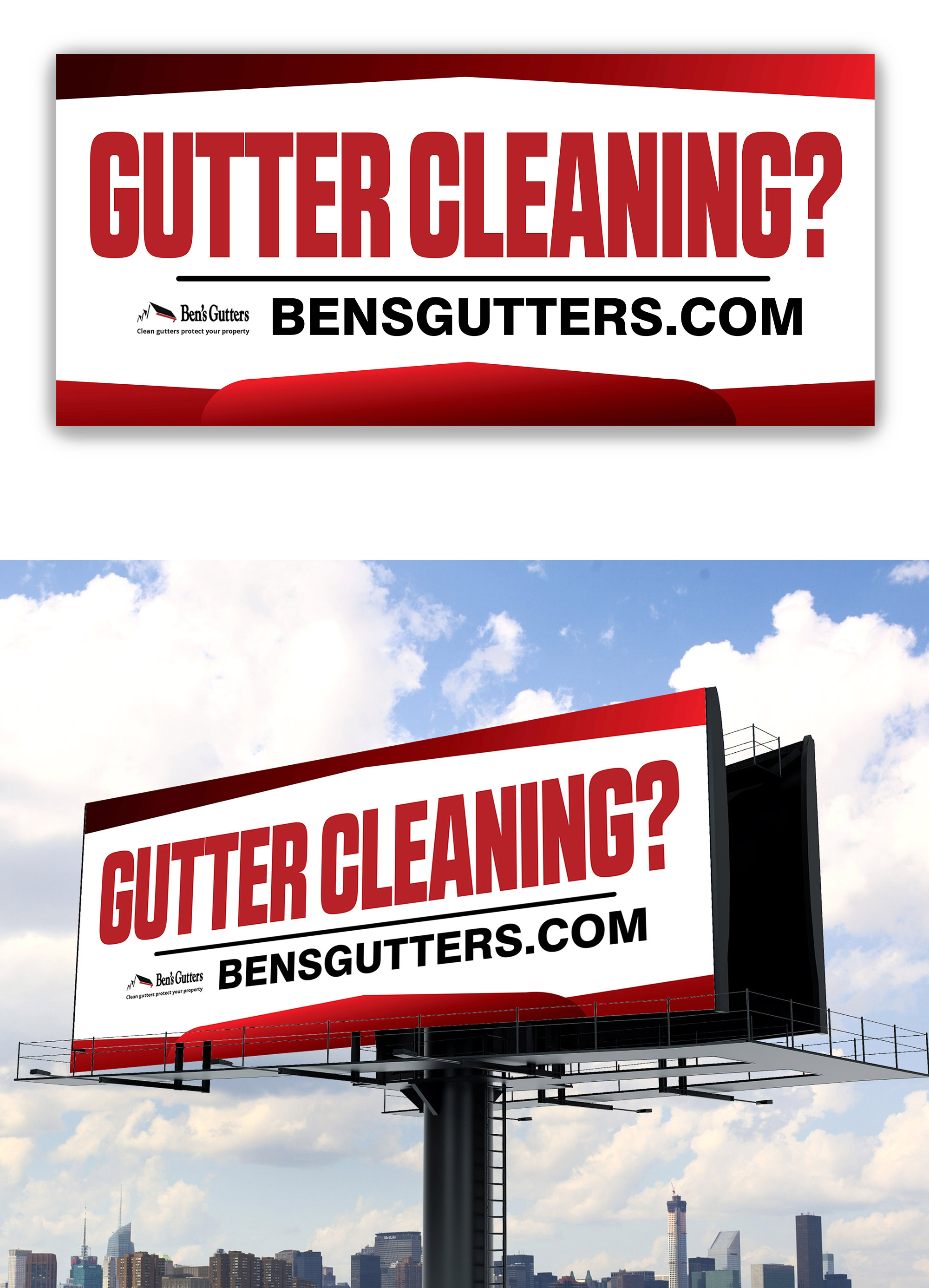 Billboard Design by Dil_gfx for Bens Gutters Commercial | Design #29537976