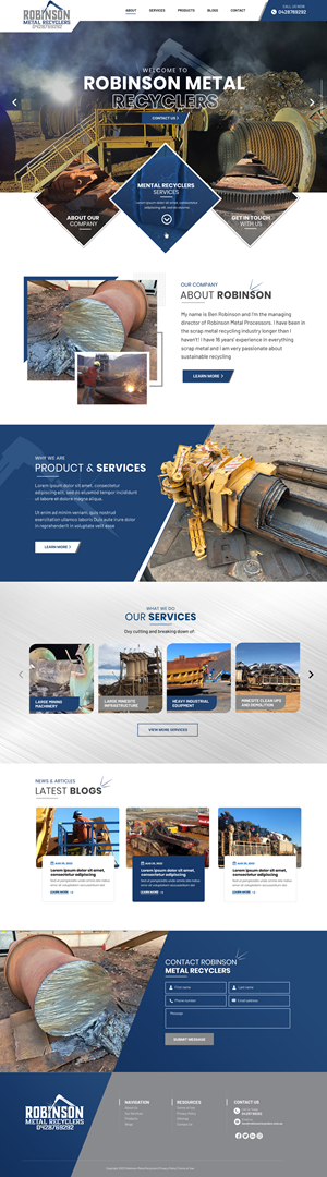 Web Design by Blue Sparrow for Robinson Metal Recyclers | Design: #29549653