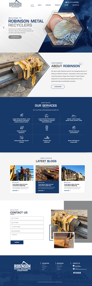 Web Design by Blue Sparrow for Robinson Metal Recyclers | Design: #29549734
