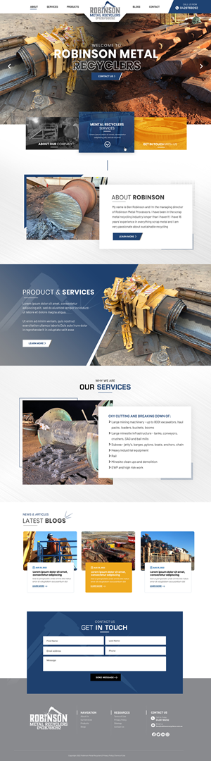 Web Design by Blue Sparrow for Robinson Metal Recyclers | Design: #29550760