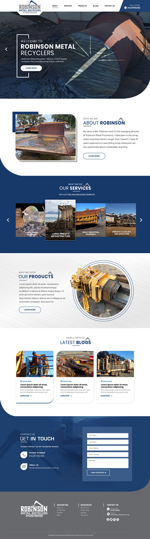 Web Design by Blue Sparrow for Robinson Metal Recyclers | Design: #29551249