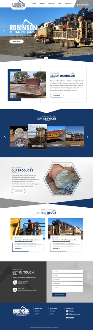 Web Design by Blue Sparrow for Robinson Metal Recyclers | Design: #29551403