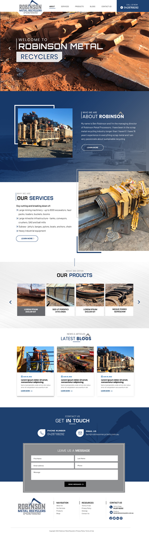 Web Design by Blue Sparrow for Robinson Metal Recyclers | Design: #29551442