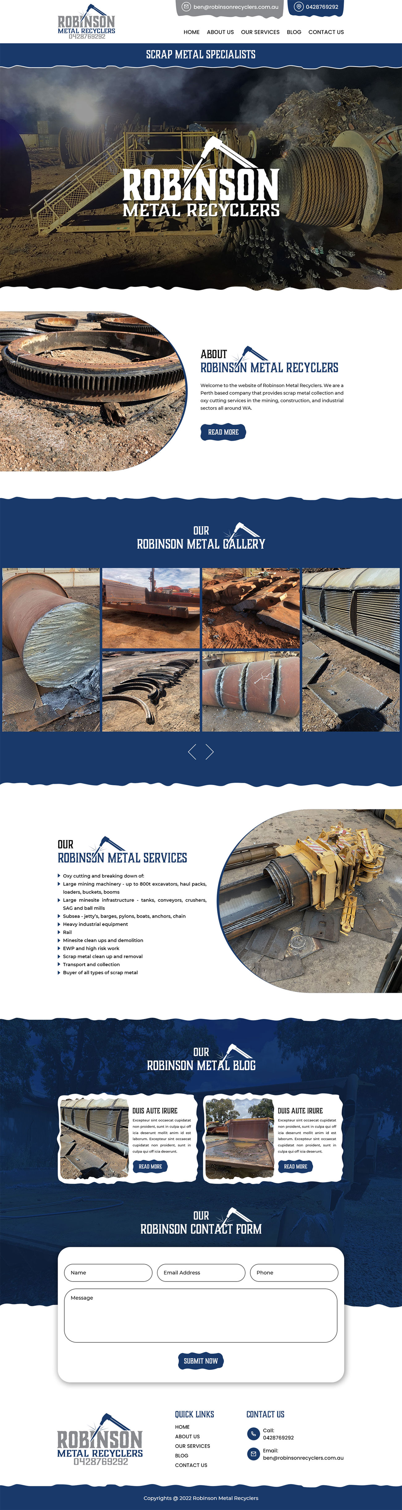 Web Design by MAZY for Robinson Metal Recyclers | Design #29541227