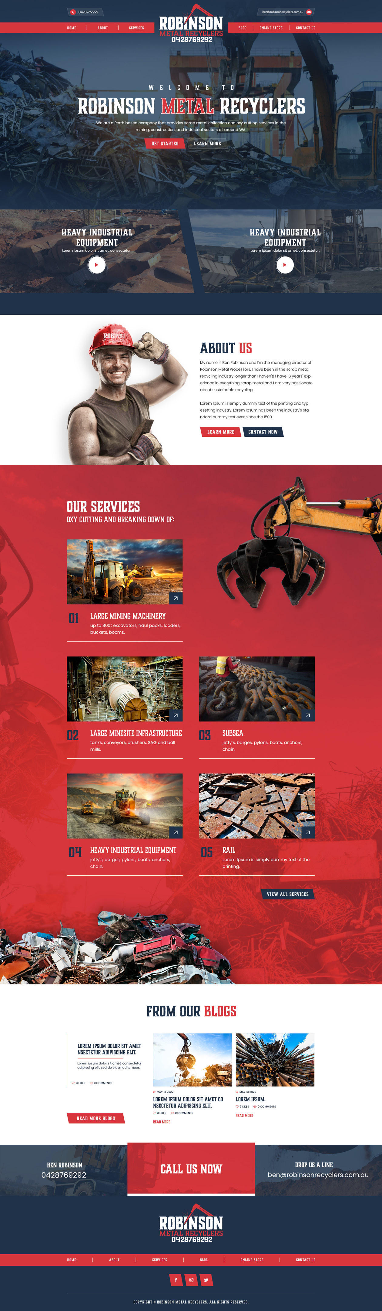 Web Design by Hussan for Robinson Metal Recyclers | Design #29561993