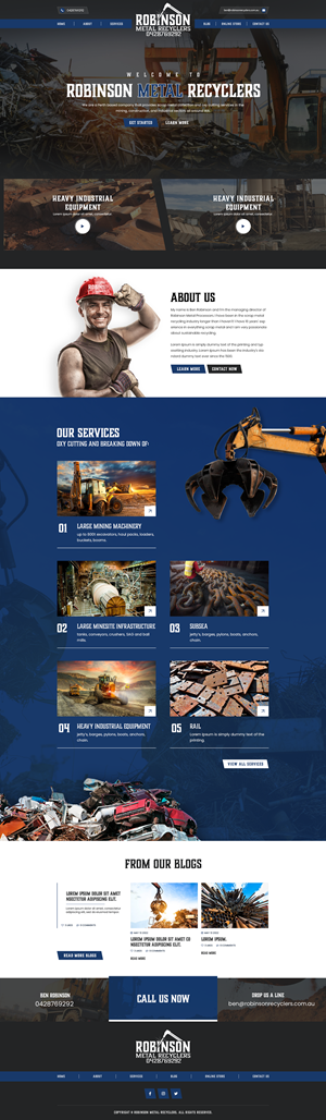 Web Design by Hussan for Robinson Metal Recyclers | Design: #29562003