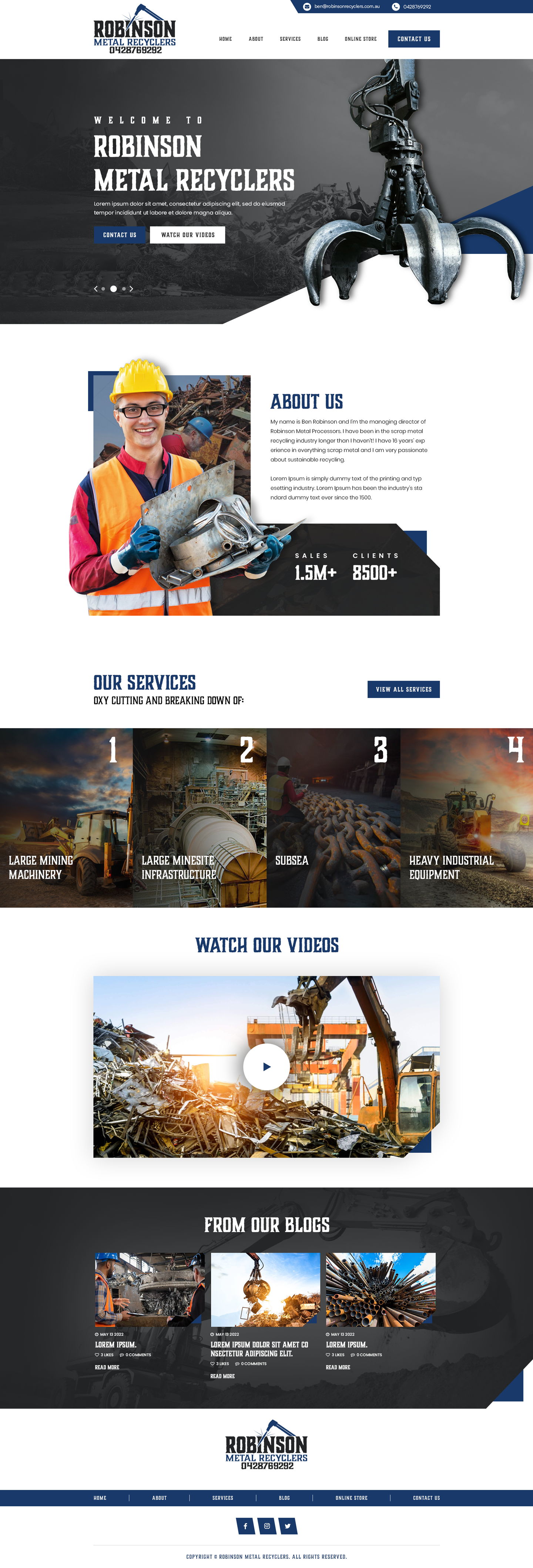 Web Design by Hussan for Robinson Metal Recyclers | Design #29562010