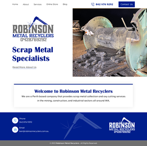 Web Design by harmi_199 for Robinson Metal Recyclers | Design: #29543695