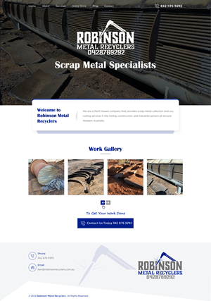 Web Design by harmi_199 for Robinson Metal Recyclers | Design: #29543718