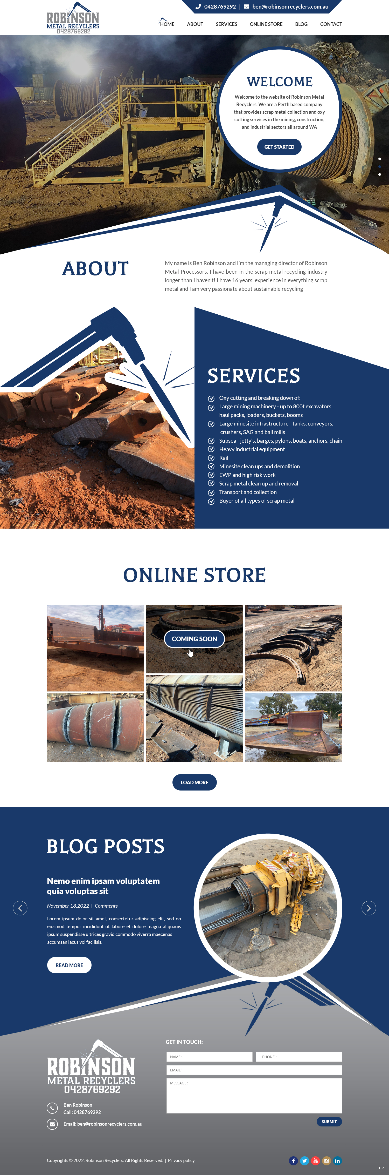 Web Design by pb for Robinson Metal Recyclers | Design #29543314