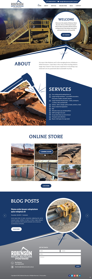 Web Design by pb for Robinson Metal Recyclers | Design #29543314
