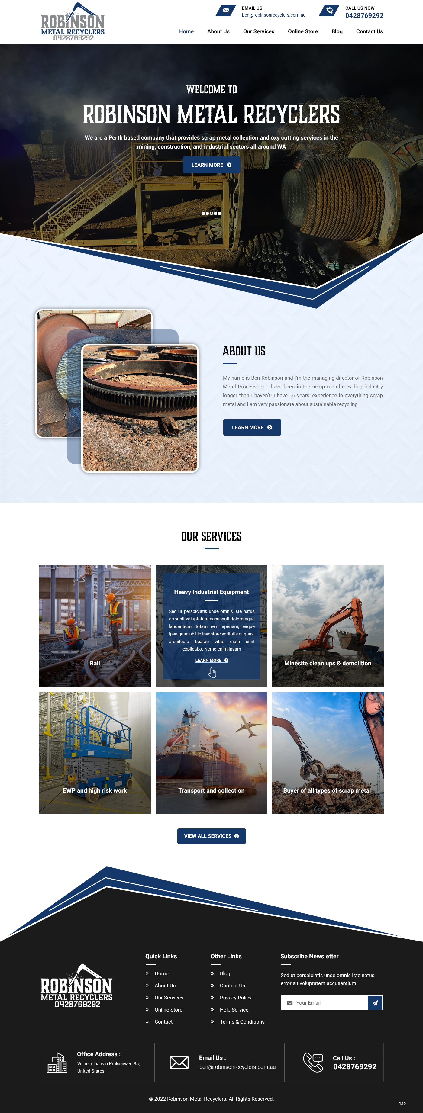 Web Design by pb for Robinson Metal Recyclers | Design #29543315