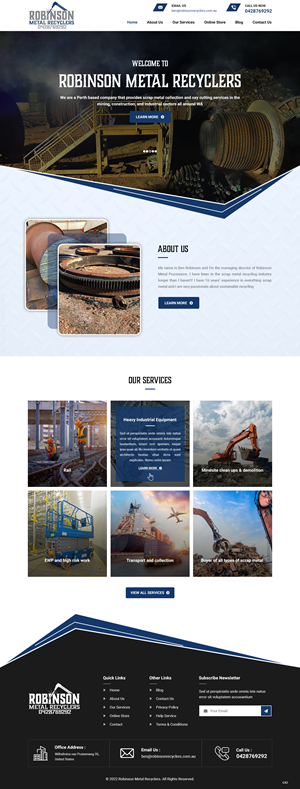 Web Design by pb for Robinson Metal Recyclers | Design: #29543315