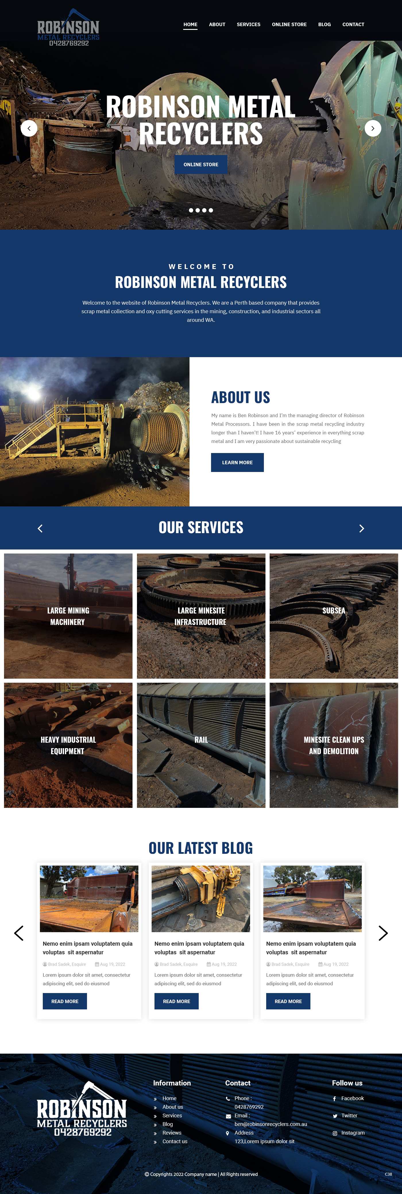 Web Design by pb for Robinson Metal Recyclers | Design #29543316