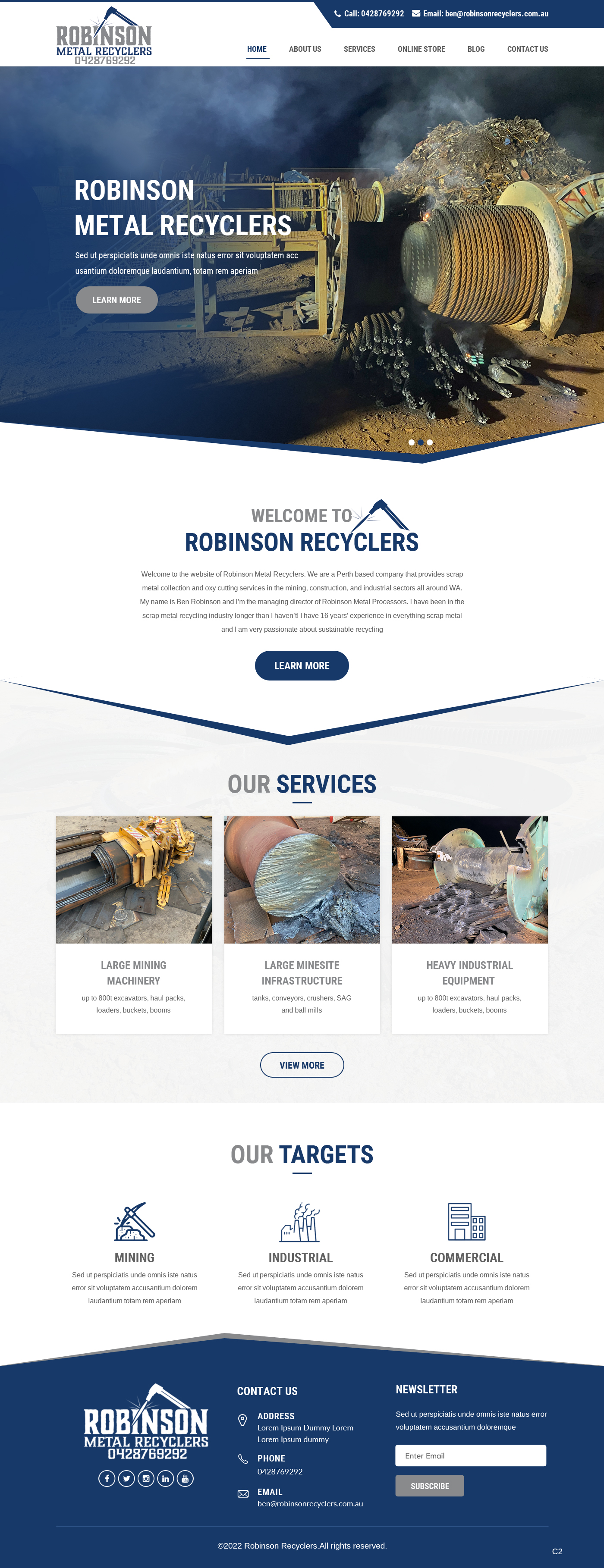 Web Design by pb for Robinson Metal Recyclers | Design #29543318