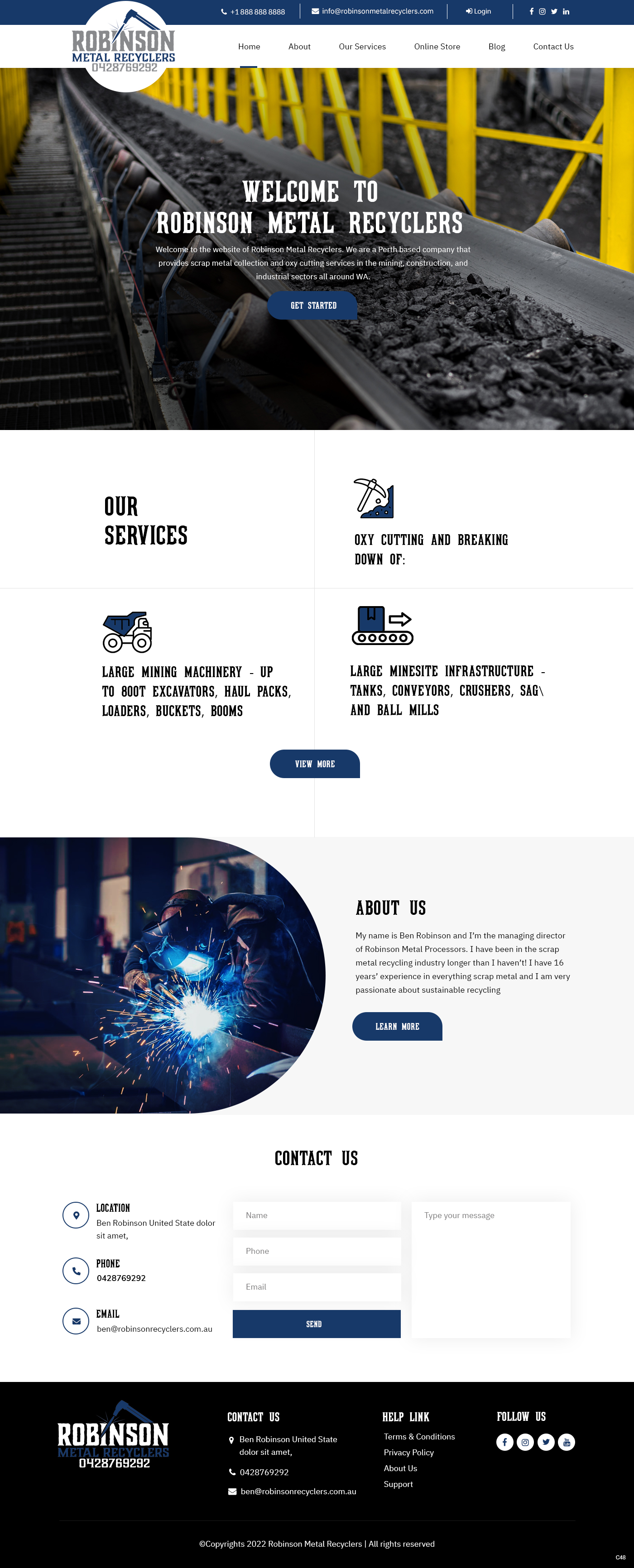 Web Design by pb for Robinson Metal Recyclers | Design #29543325