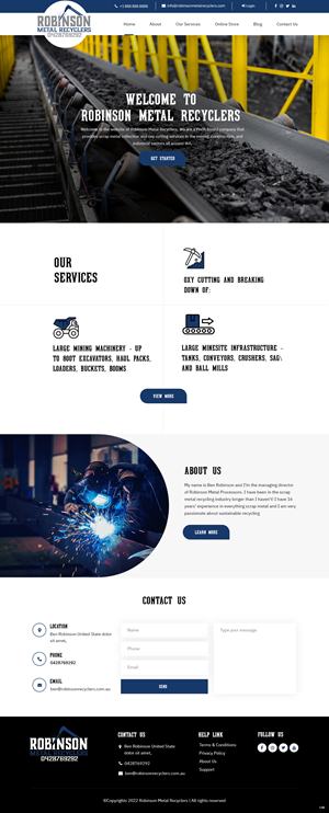 Web Design by pb for Robinson Metal Recyclers | Design: #29543325