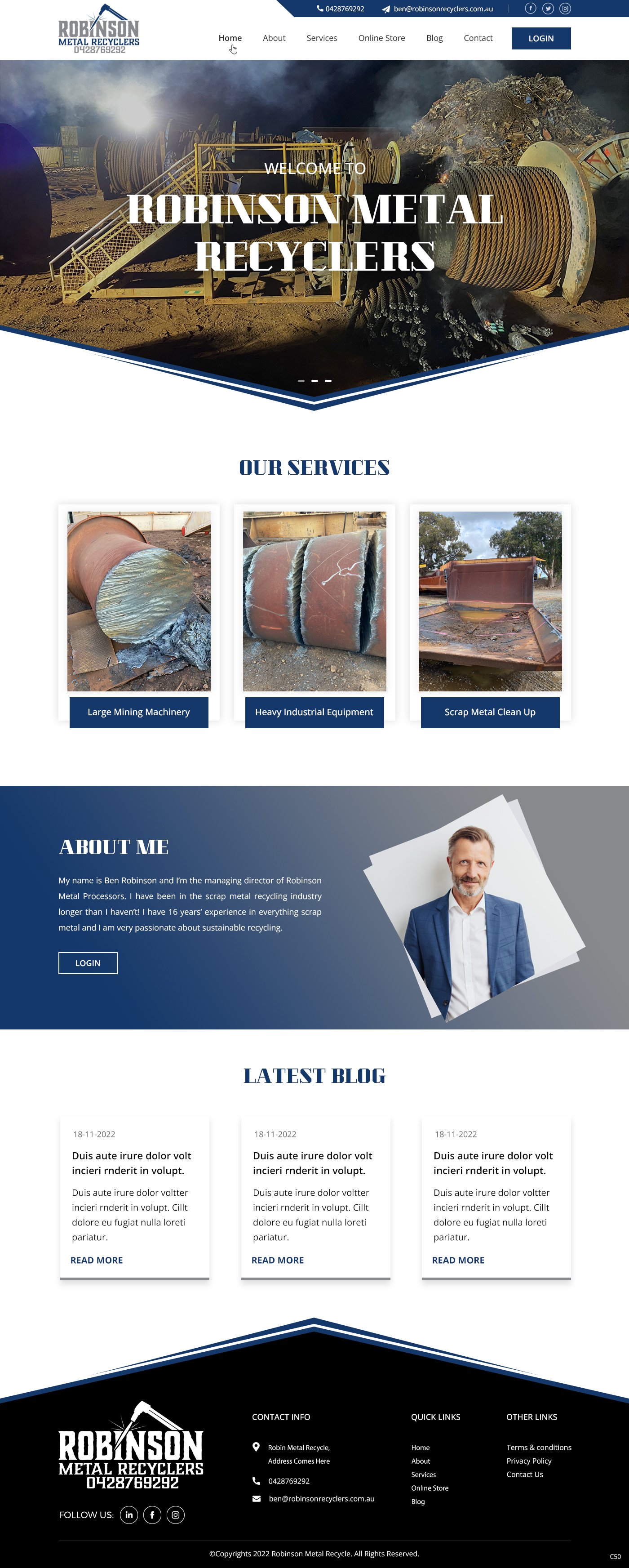 Web Design by pb for Robinson Metal Recyclers | Design #29543326