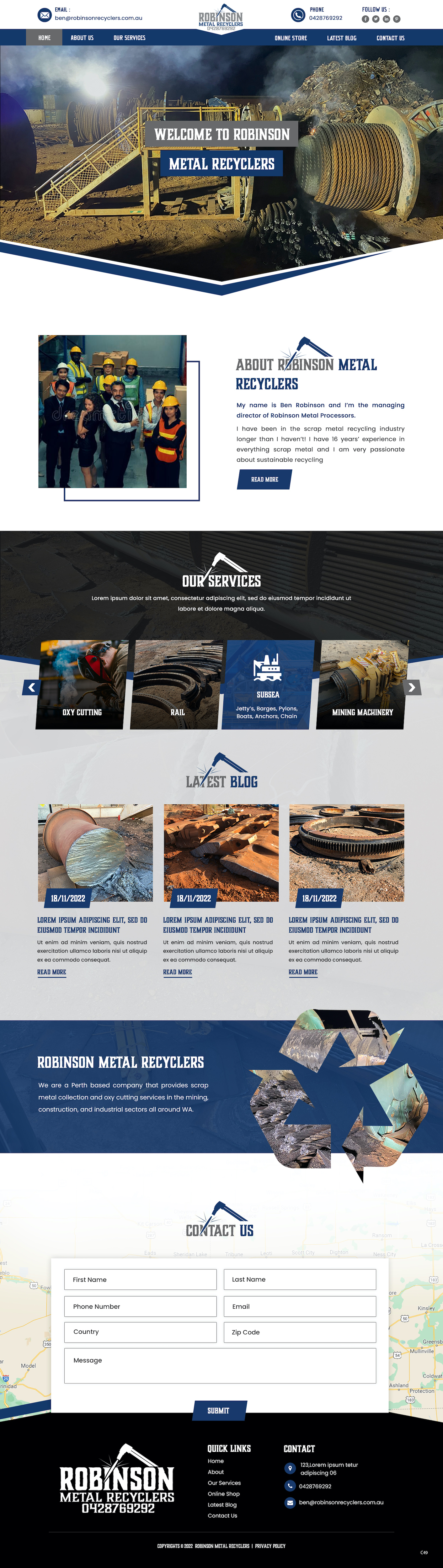 Web Design by pb for Robinson Metal Recyclers | Design #29543327