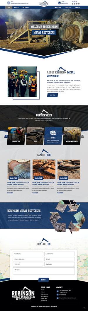Web Design by pb for Robinson Metal Recyclers | Design: #29543327