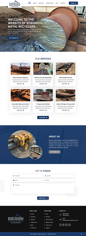Web Design by pb for Robinson Metal Recyclers | Design: #29543328