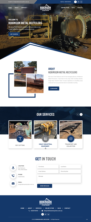 Web Design by pb for Robinson Metal Recyclers | Design: #29543329