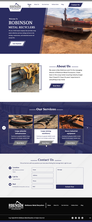 Web Design by pb for Robinson Metal Recyclers | Design: #29543330