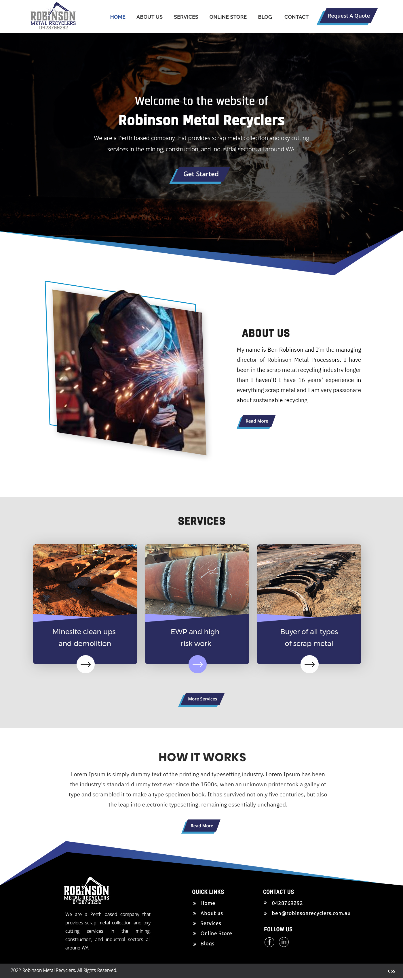 Web Design by pb for Robinson Metal Recyclers | Design #29543331