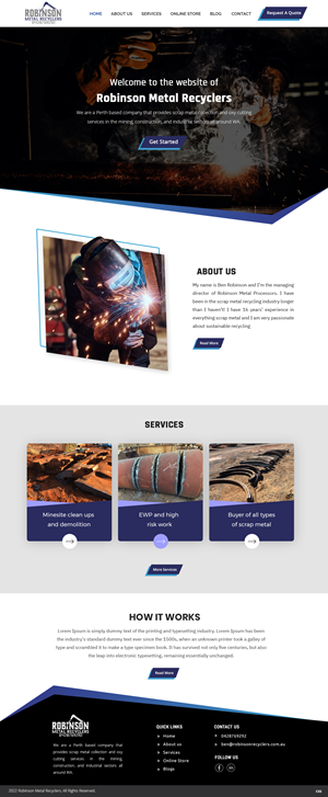 Web Design by pb for Robinson Metal Recyclers | Design: #29543331