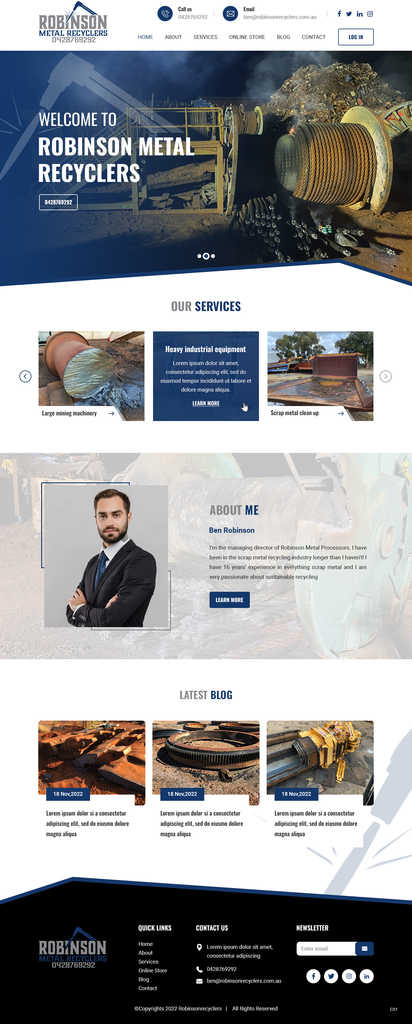 Web-Design von pb für Robinson Metal Recyclers | Design #29543332