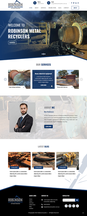 Web Design by pb for Robinson Metal Recyclers | Design: #29543332