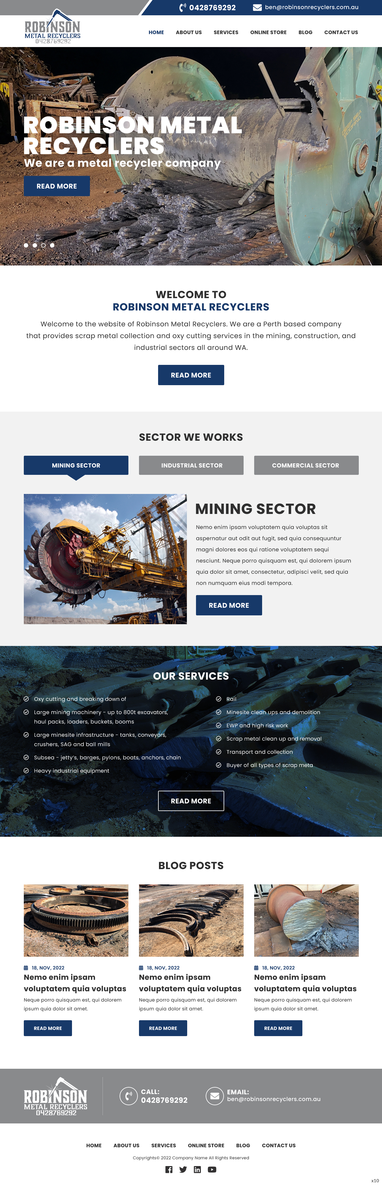 Web Design by pb for Robinson Metal Recyclers | Design #29543333