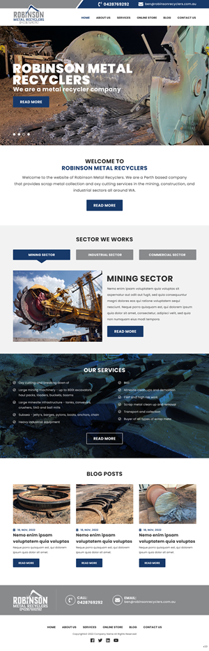 Web Design by pb for Robinson Metal Recyclers | Design: #29543333