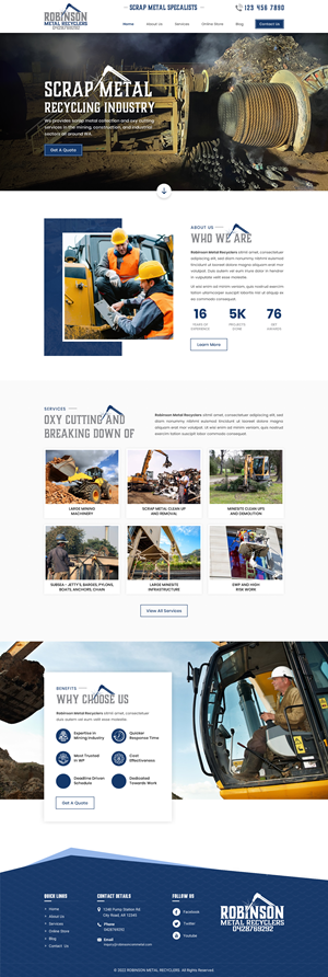 Web Design by Sbss for Robinson Metal Recyclers | Design: #29556722